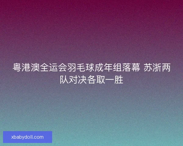 粤港澳全运会羽毛球成年组落幕 苏浙两队对决各取一胜